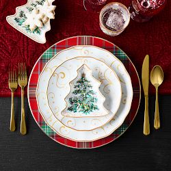 'Twas the Night Before Christmas Figural Tree Appetizer Plates, Set of 4
