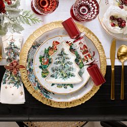 'Twas the Night Before Christmas Figural Tree Appetizer Plates, Set of 4