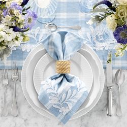 Embroidered Gingham Napkins, Set of 4
