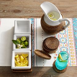 Nito Coasters with Holder, Set of 6