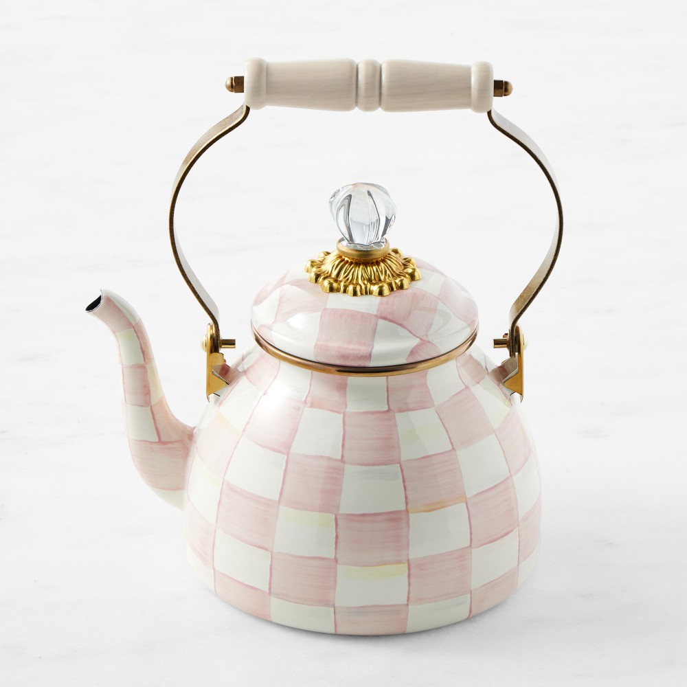 MacKenzie-Childs Rosy Check Tea Kettle - 2-Qt.