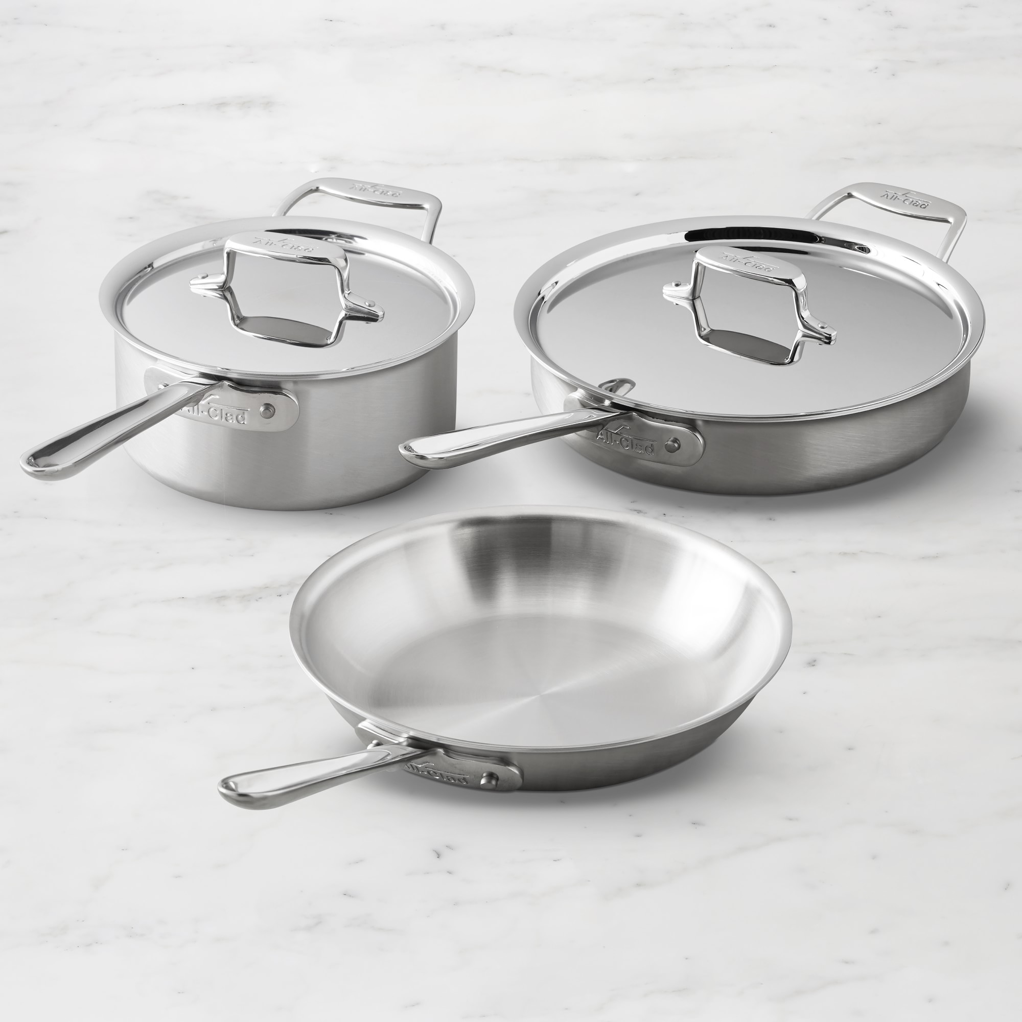All-Clad D5 Brushed Stainless-Steel 5-Piece Cookware Set Simolary simolary.com