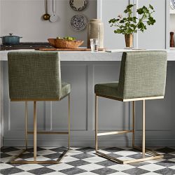 Bradley Upholstered Square Back Counter &amp; Bar Stool