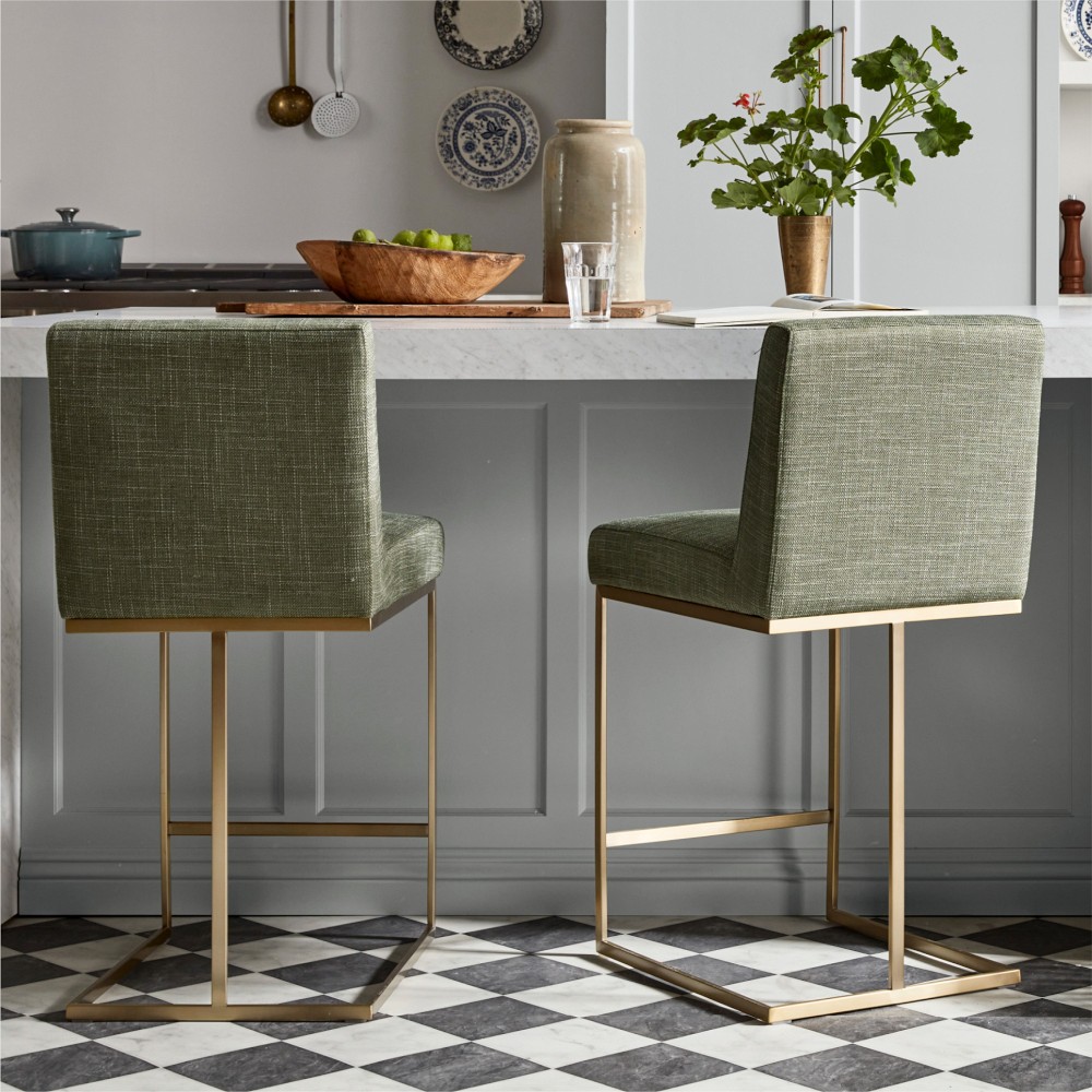Bradley Upholstered Square Back Counter & Bar Stool by Williams Sonoma Home