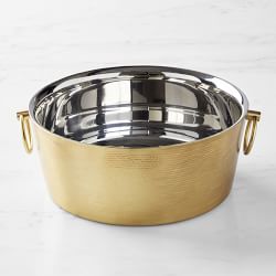 Double-Wall Antique Brass Beverage Bucket