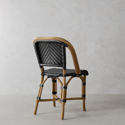 Parisian Bistro Woven Dining Side Chair, Black