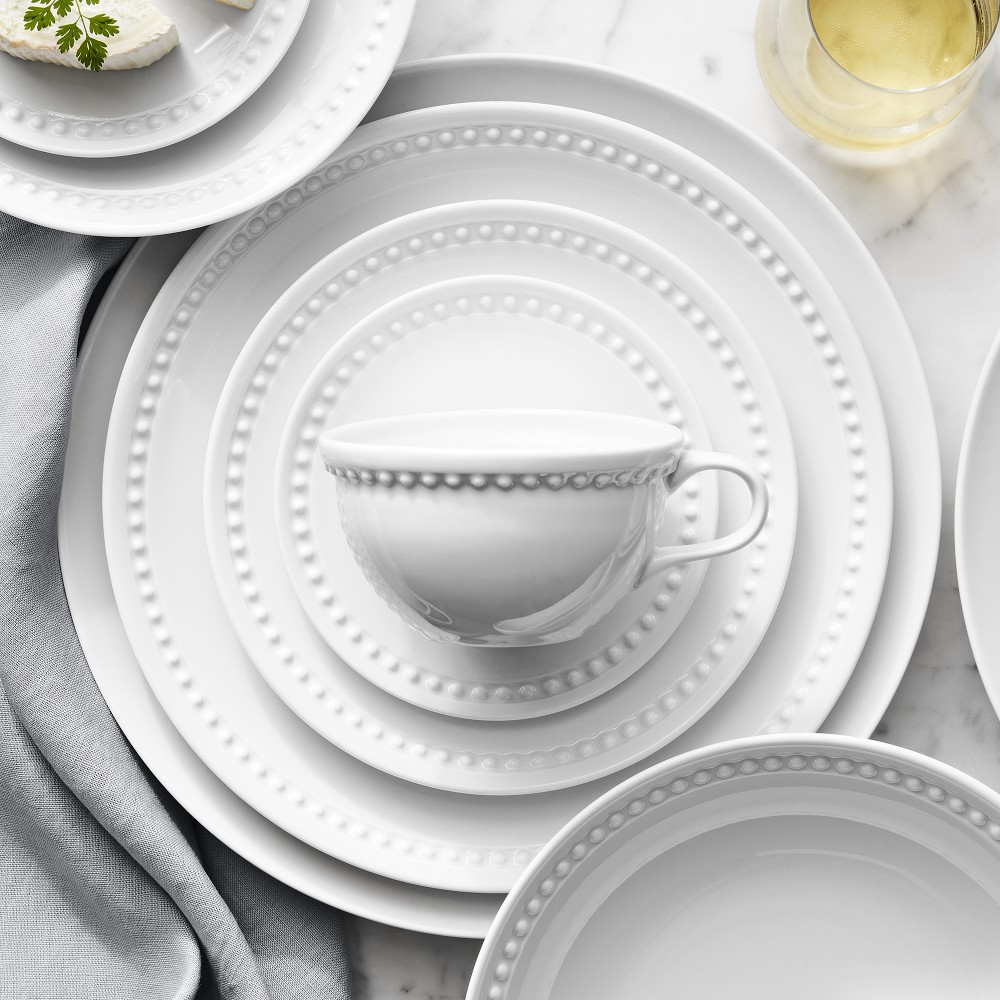 Pillivuyt Beaded Coupe Dinnerware - Dinner Plates Set of 4