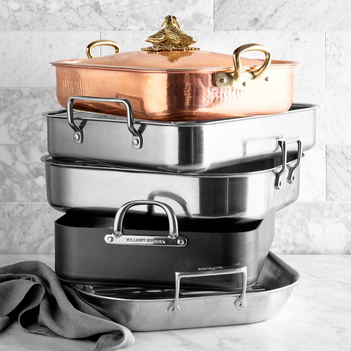 Ruffoni Historia Hammered Copper Rectangle Roasting Pan with