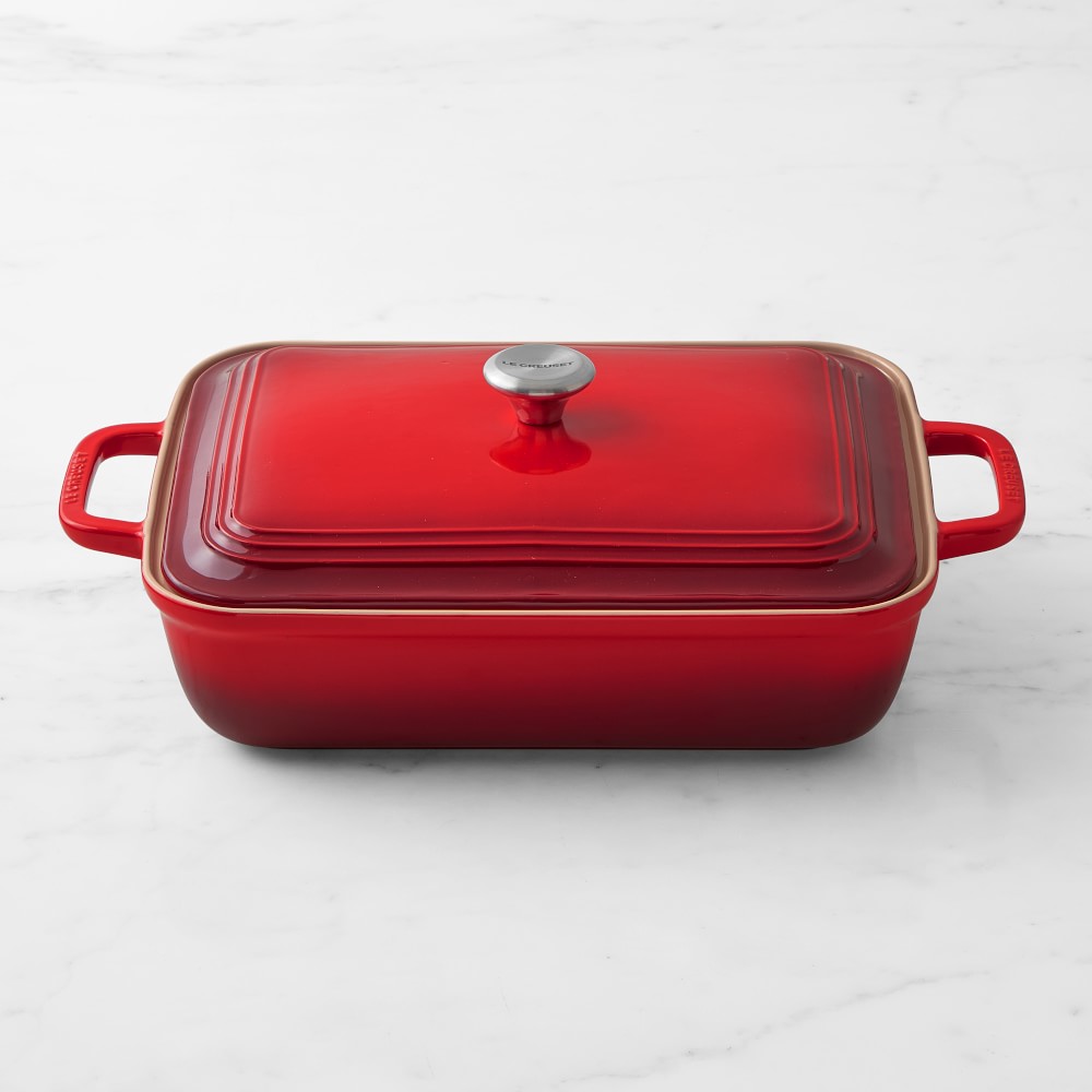 Le Creuset San Francisco Stoneware Rectangular Covered Baker, 4-Qt. - 4-Qt., Red