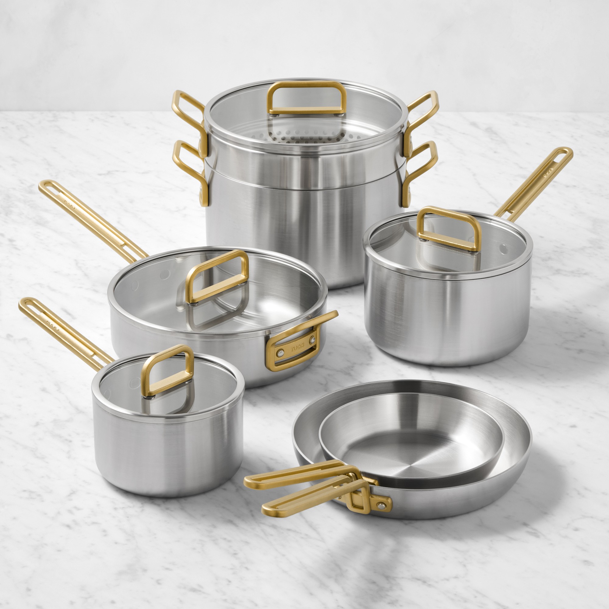GreenPan Stanley Tucci Stainless-Steel 11-Piece Cookware Set Simolary simolary.com