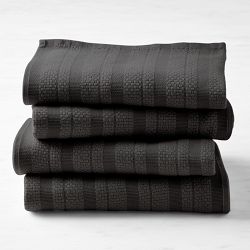 Williams Sonoma Classic Stripe Naia Towels, Set of 4, Black