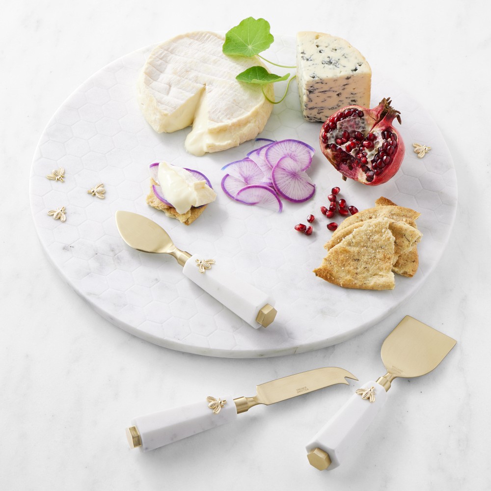 Honeycomb Round Marble Cheese Board