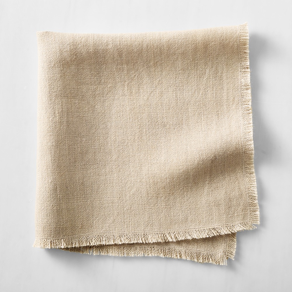 Fringed Napkins, Set of 4 - 20" X 20", Set of 4, Parchment