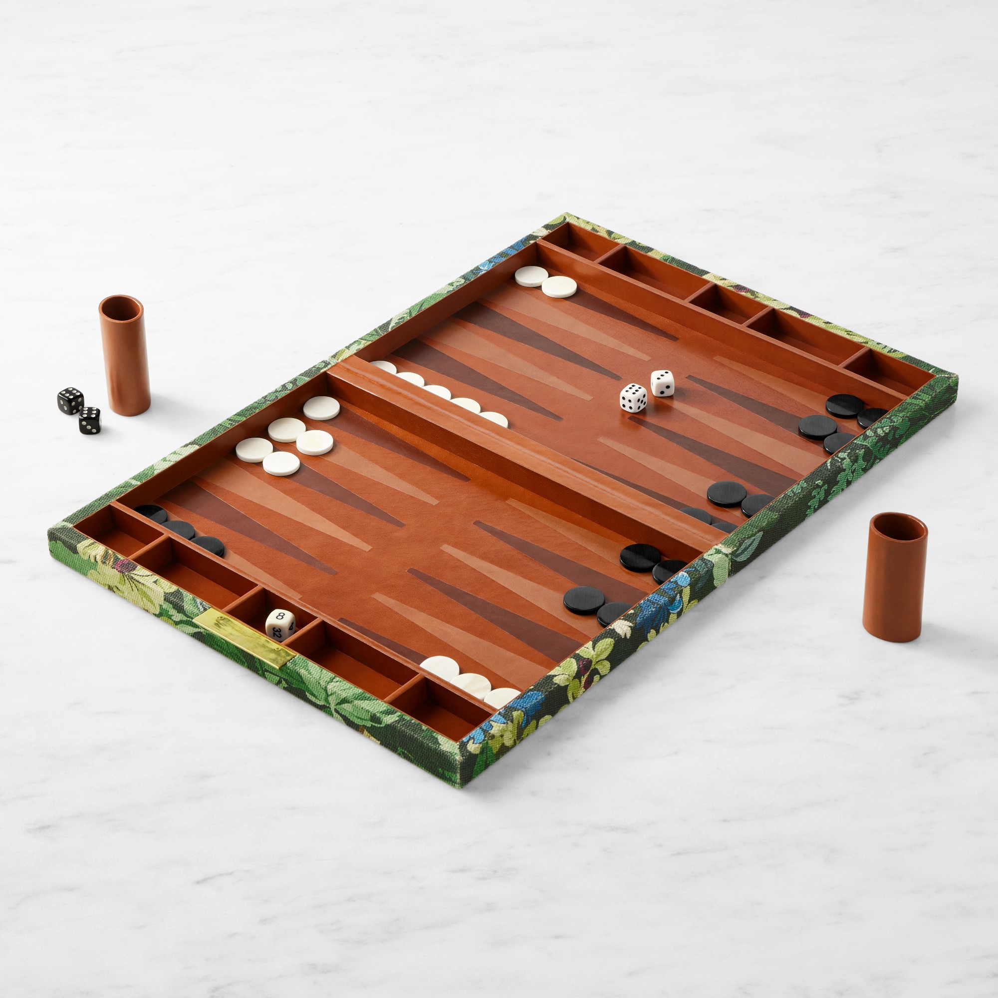 Fern Forest Printed Jute Backgammon Simolary simolary.com