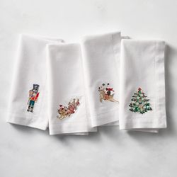 'Twas the Night Before Christmas Embroidered Napkins, Set of 4, Mixed
