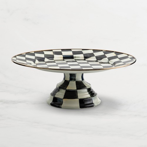 Mackenzie-Childs Courtly Check Large Pedestal Platter Simolary simolary.com