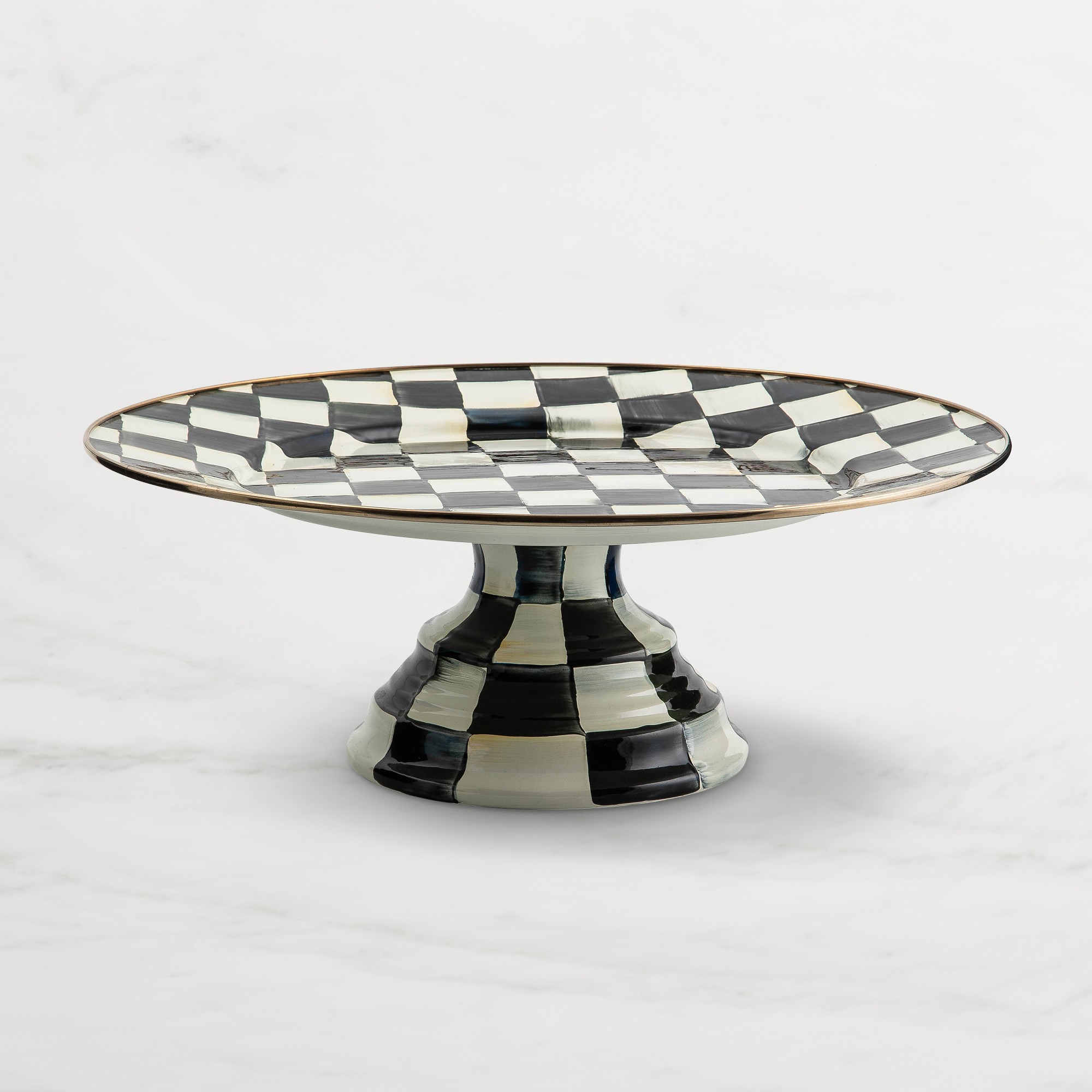 Mackenzie-Childs Courtly Check Large Pedestal Platter Simolary simolary.com