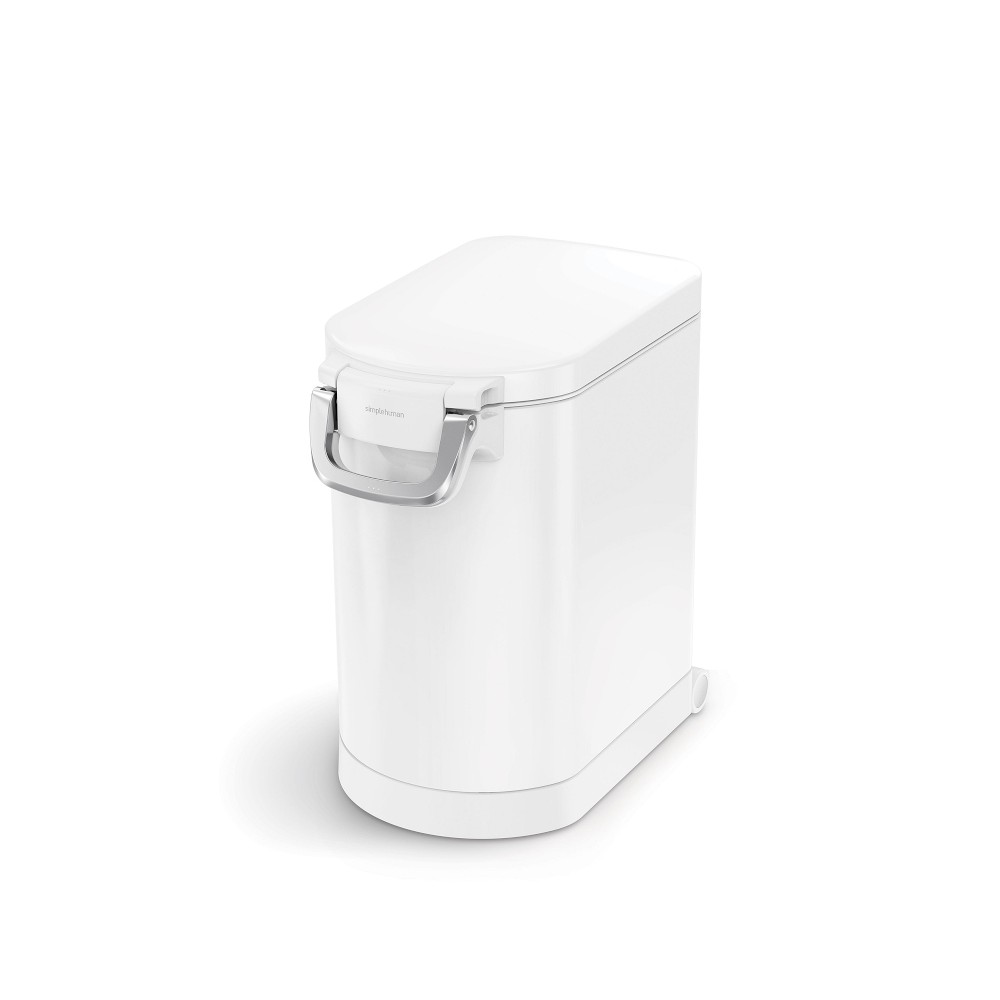 simplehuman™ Stainless Steel Pet Food Container - medium white steel