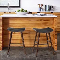 Andalusia Upholstered Saddle Backless Stool | Williams Sonoma