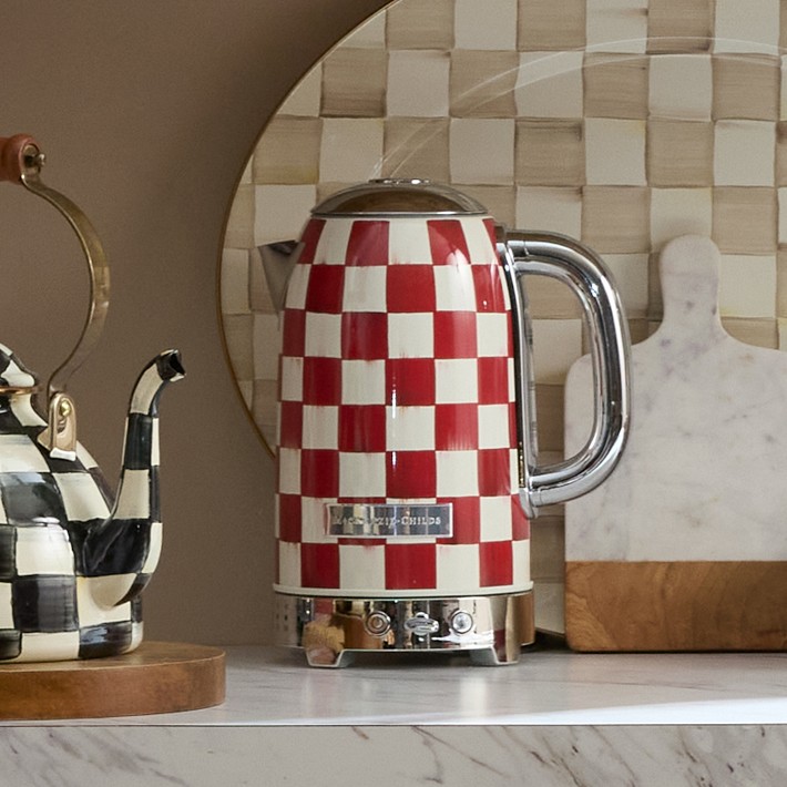 Vintage Red Polka Dot Enamelware Tea Kettle Teapot Nice | #26646560