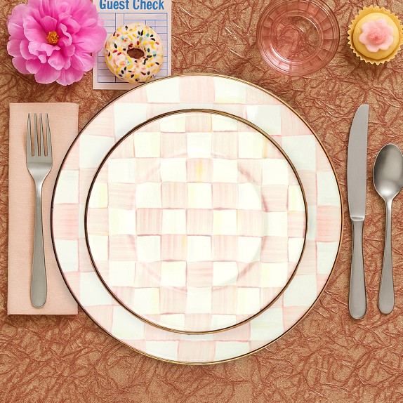 MacKenzie-Childs Rosy Check Enamel Salad Plate by Williams Sonoma Home