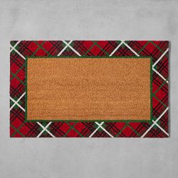 Red Tartan Holiday Doormat