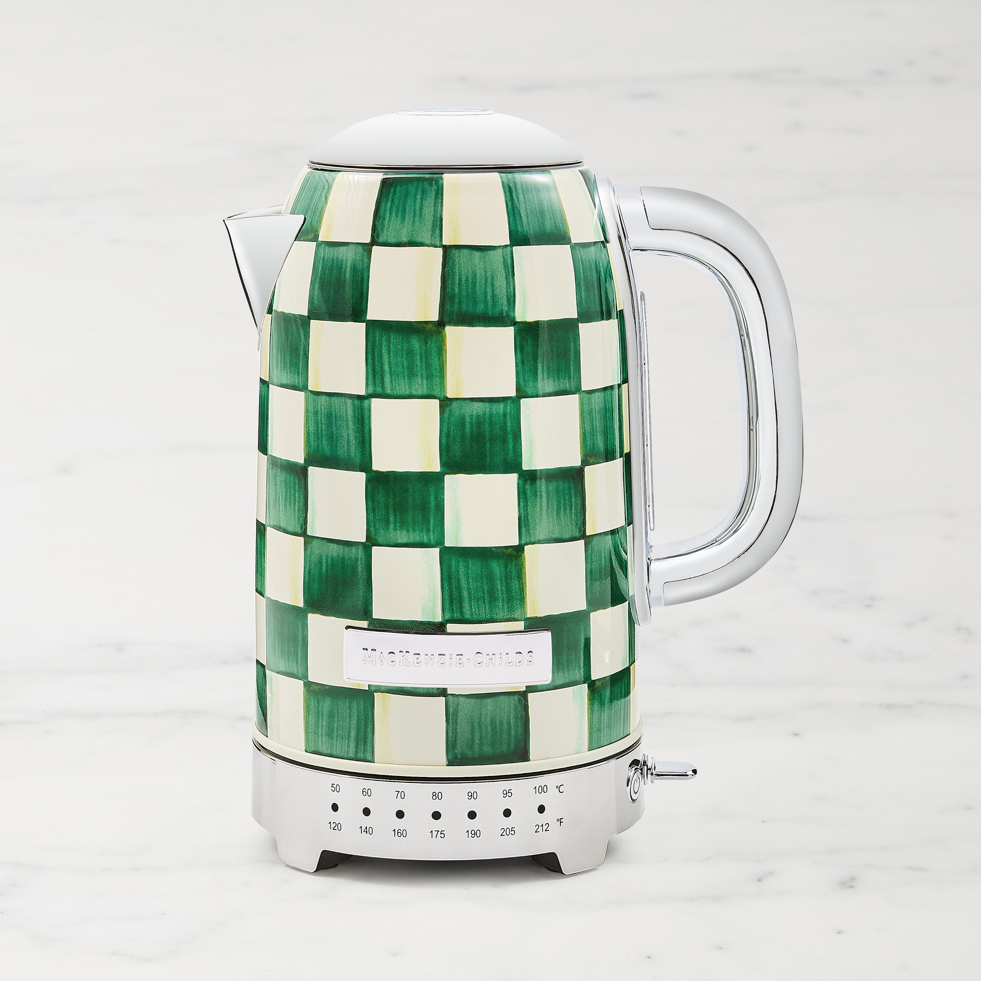 MacKenzie-Childs Emerald Check Electric Kettle Simolary simolary.com