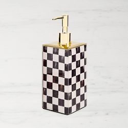 MacKenzie-Childs Courtly Check Glass Soap Pump