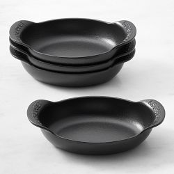 Le Creuset Gourmand Enameled Cast Iron Oval Baker 4-Piece Set, 1/3-Qt., Matte Black