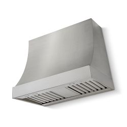La Cornue CornuFé 90 Marquee Hood, 36x30, Stainless Steel with Satin Chrome