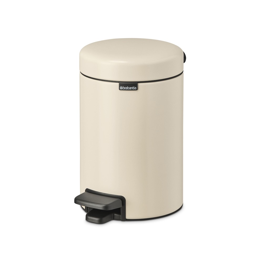 Brabantia newIcon Step On Trash Can, 1.3 Gallon - 3L Soft Beige