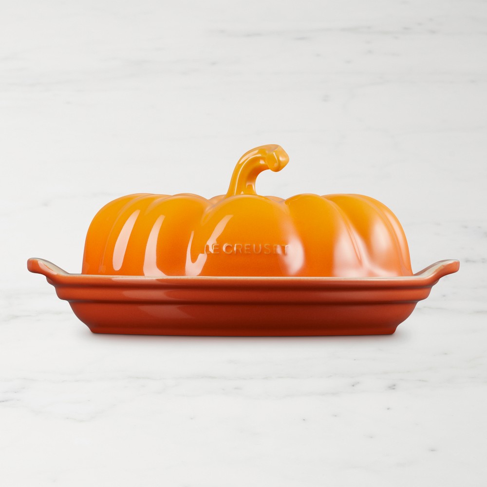 Le Creuset Stoneware Pumpkin Butter Dish - Persimmon
