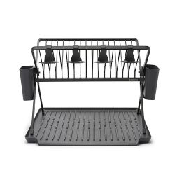 OPEN BOX: Brabantia Foldable Dish Rack, Large, Dark Gray