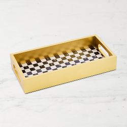 MacKenzie-Childs Courtly Check Glass Vanity Tray