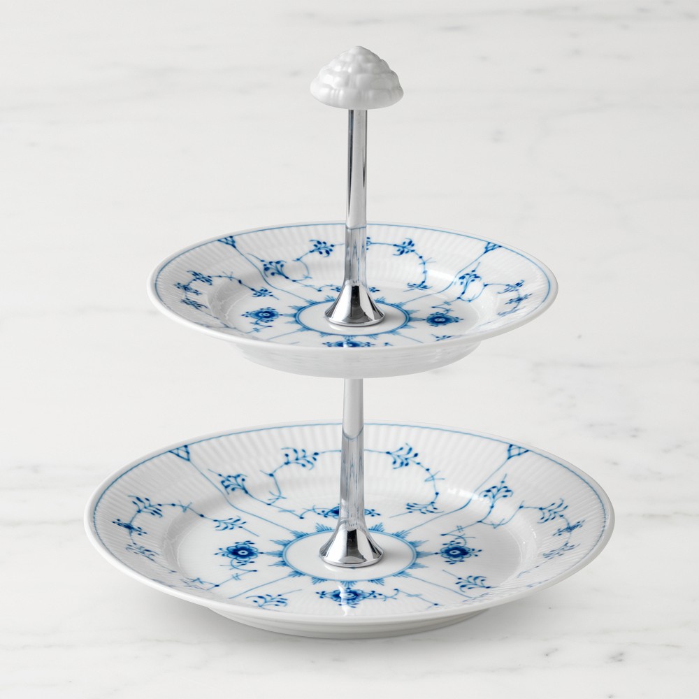 Royal Copenhagen Blue Fluted Tiered Stand