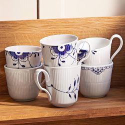 Royal Copenhagen Blue Fluted Mugs, Set of 2