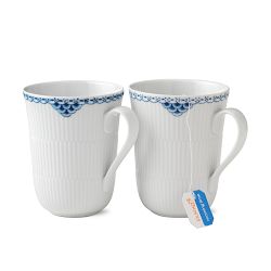 Royal Copenhagen Blue Fluted Mugs, Set of 2