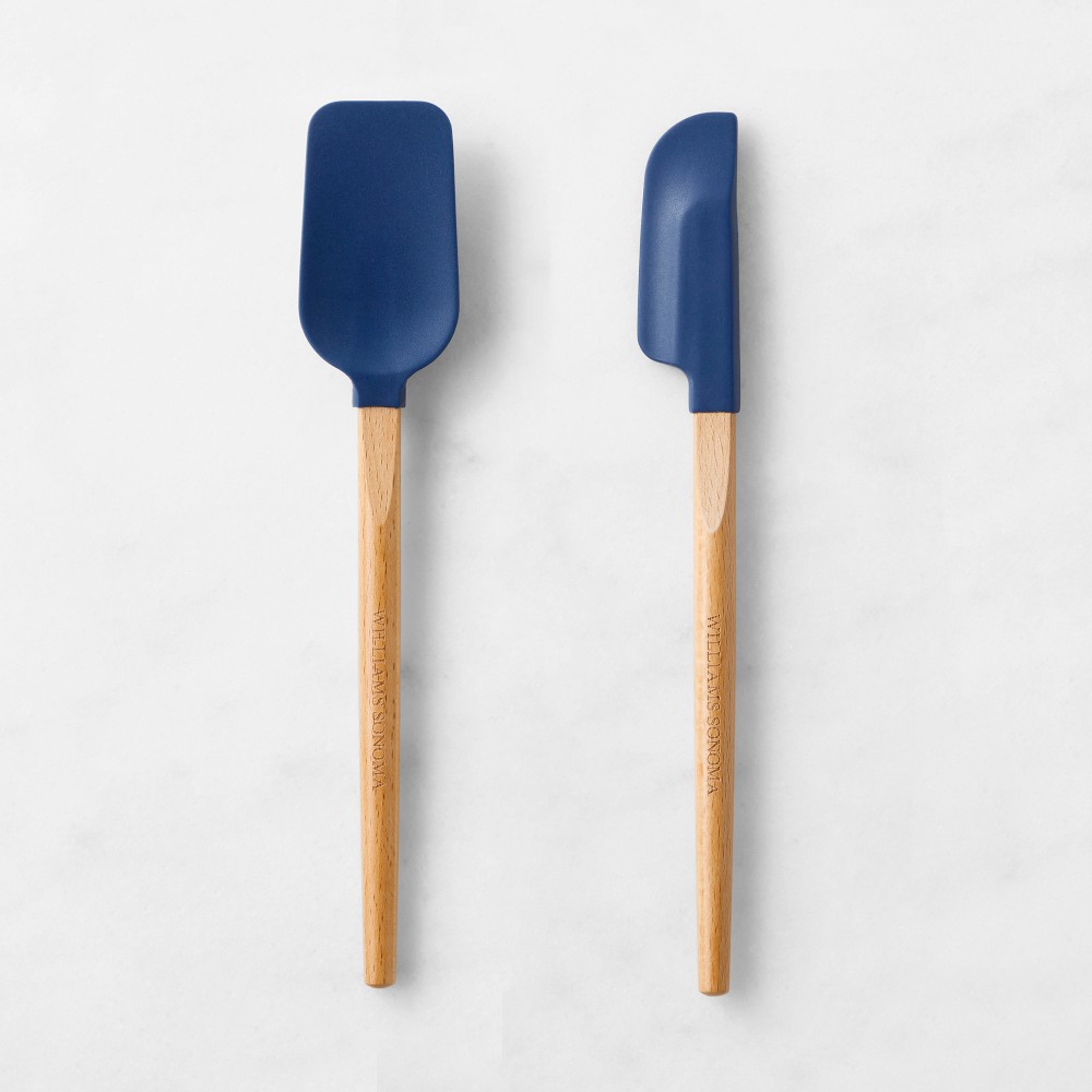 Williams Sonoma Classic Wood Spatula - Set of 2 Mini, Navy