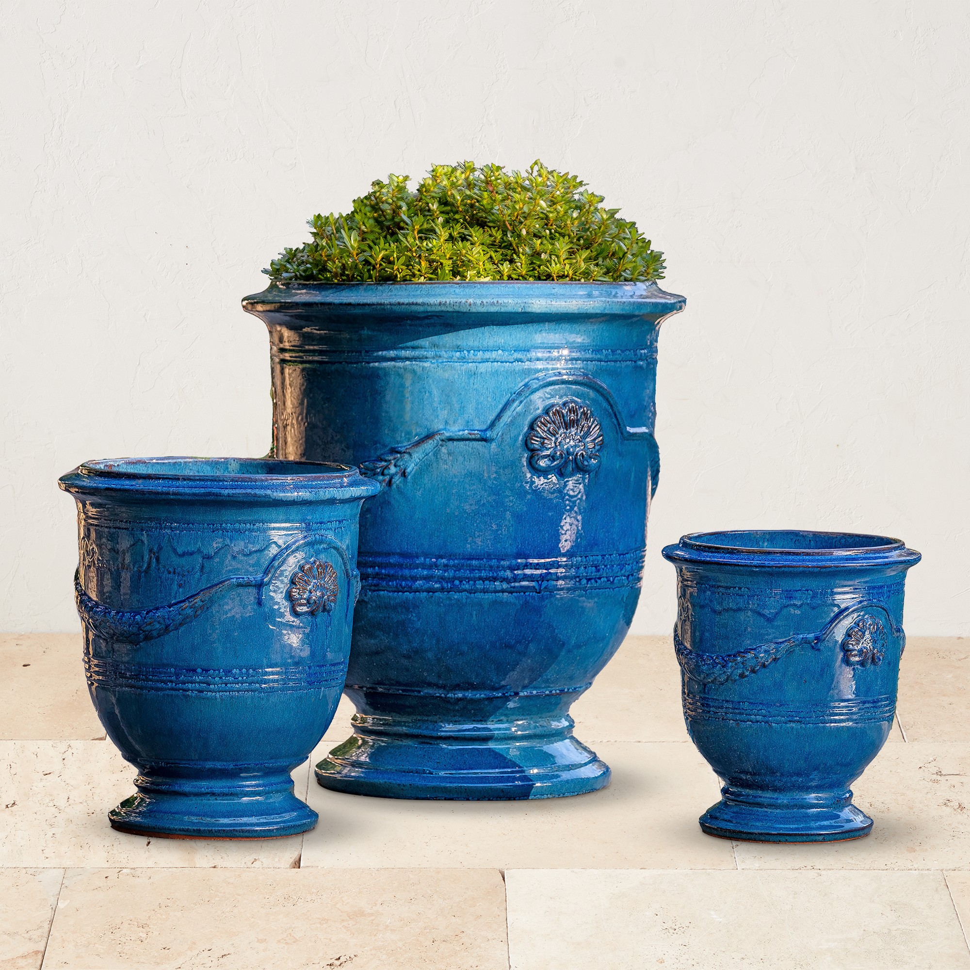 Coquille Anduze Urn in Cerulean Simolary simolary.com