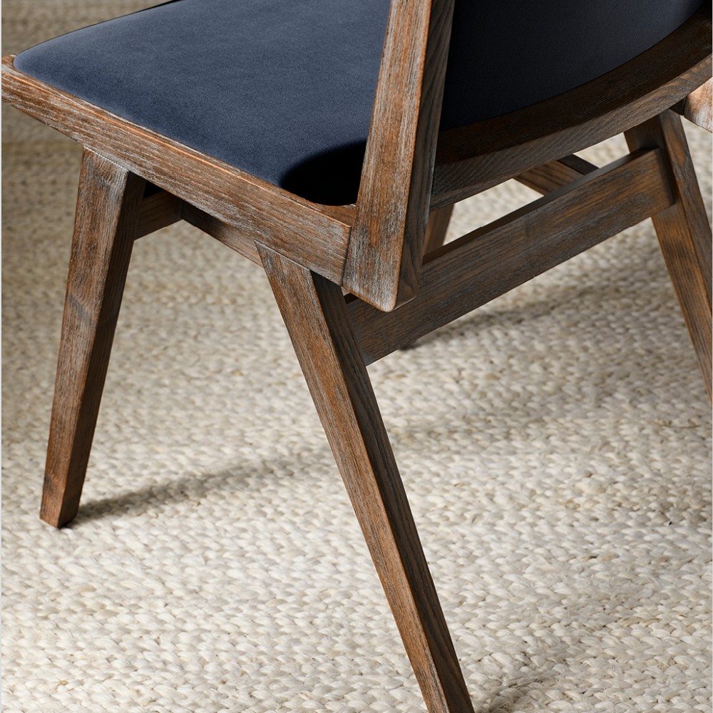 Close-up of chair leg connection and frame