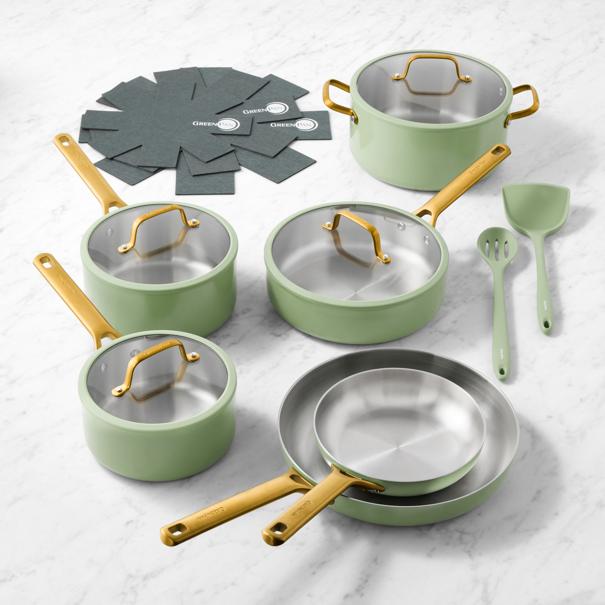 GreenPan Reserve Pro Stainless-Steel Color Series 10-Piece Cookware Set Simolary simolary.com