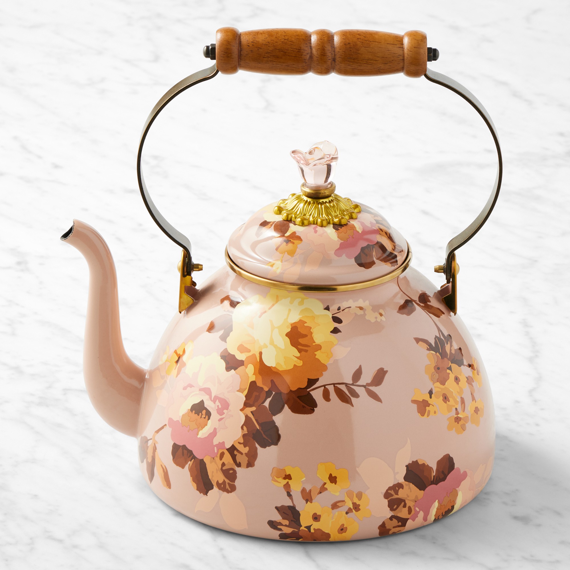 MacKenzie-Childs Wild Rose Mauve Tea Kettle Simolary simolary.com