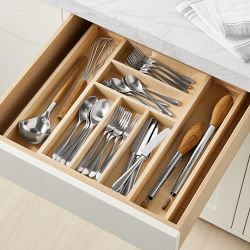 OPEN BOX:Hold Everything In Drawer Deep and Narrow Expandable Organizer, Ashwood