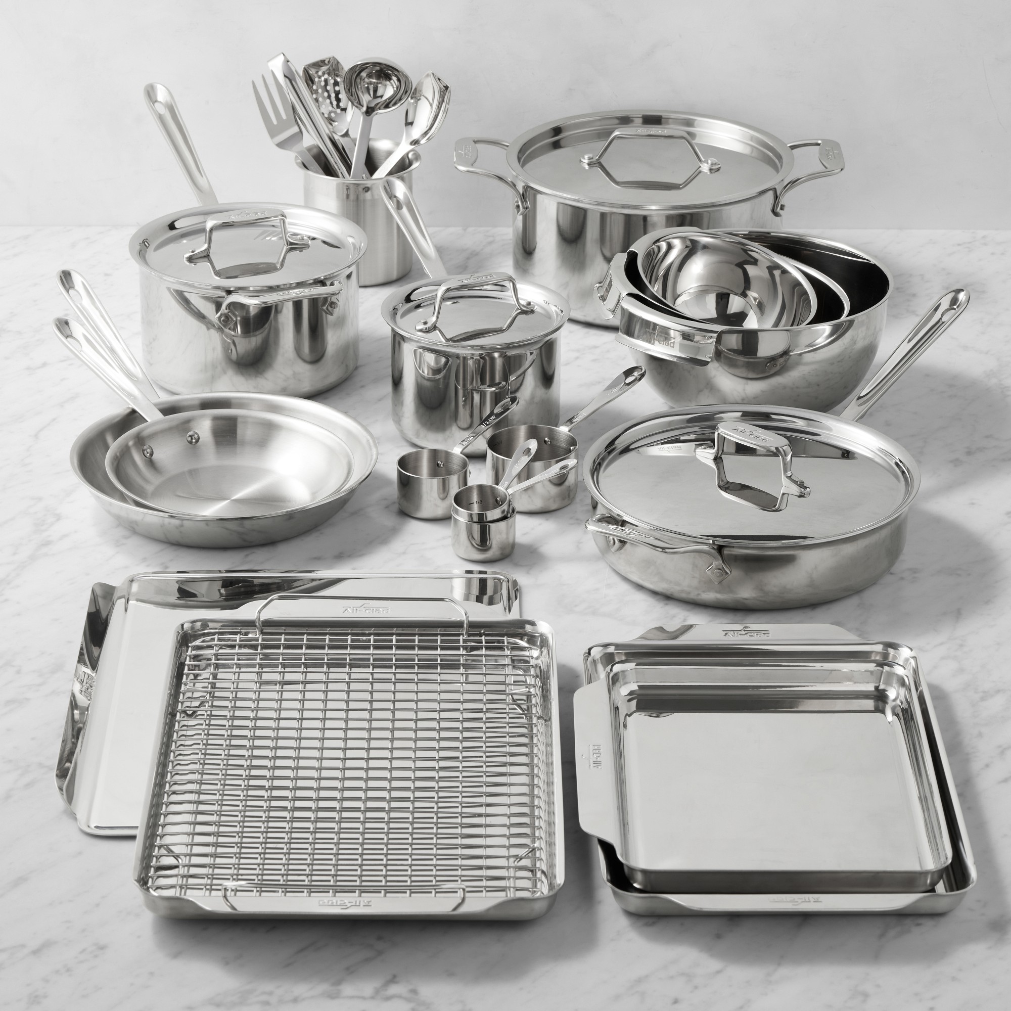 All-Clad D5 Stainless-Steel Ultimate Kitchen 29-Piece Set Sansujyuku sansujyuku.com