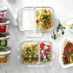 Hold Everything Divided Rectangular Glass Food Storage Containers, 4-Piece Set