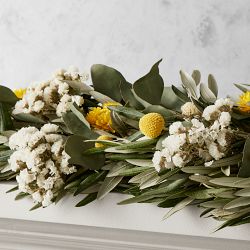 Olive Billy Button Live Wreath &amp; Garland