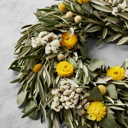 Olive Billy Button Live Wreath &amp; Garland