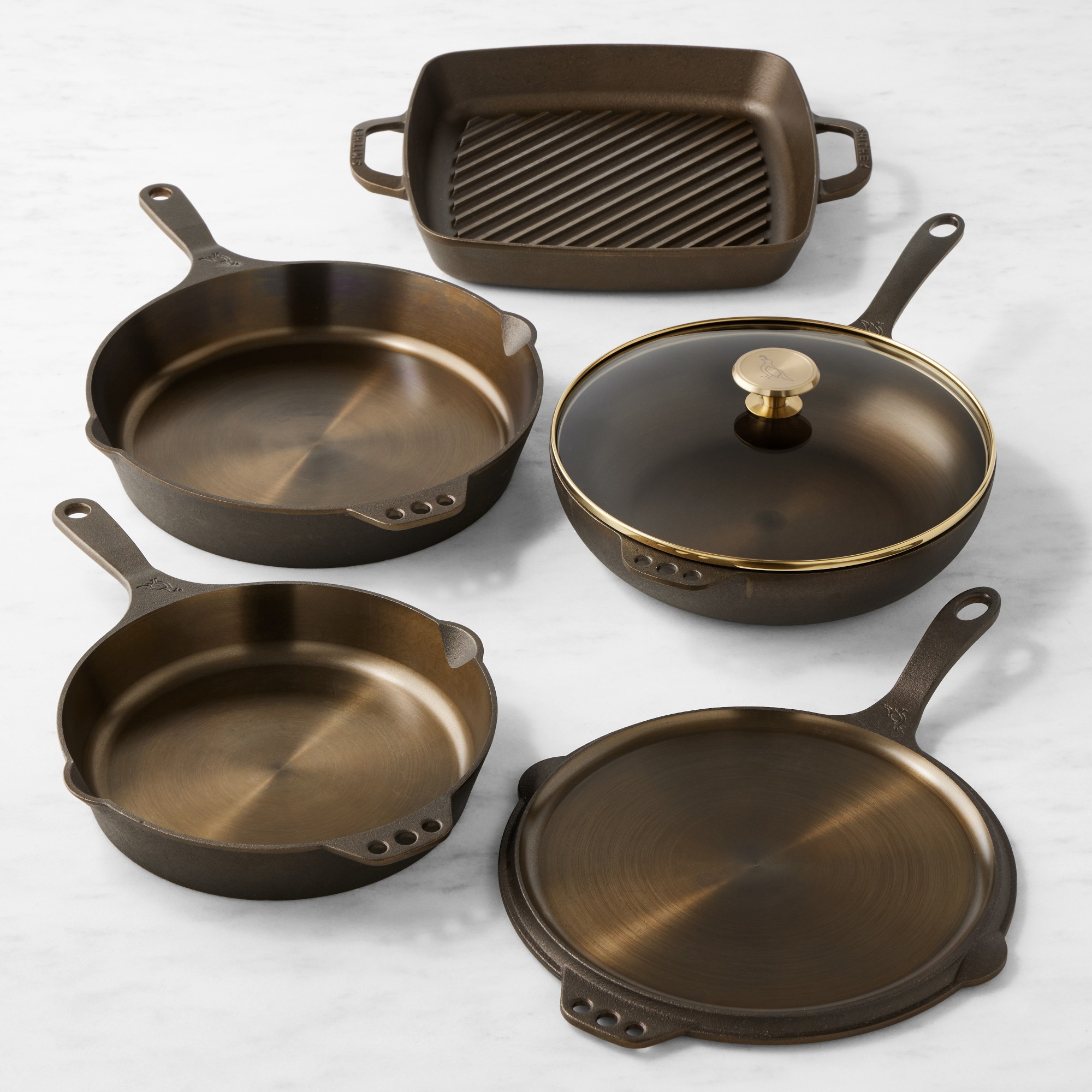 Smithey Seasoned Cast Iron 6-Piece Cookware Set Simolary simolary.com