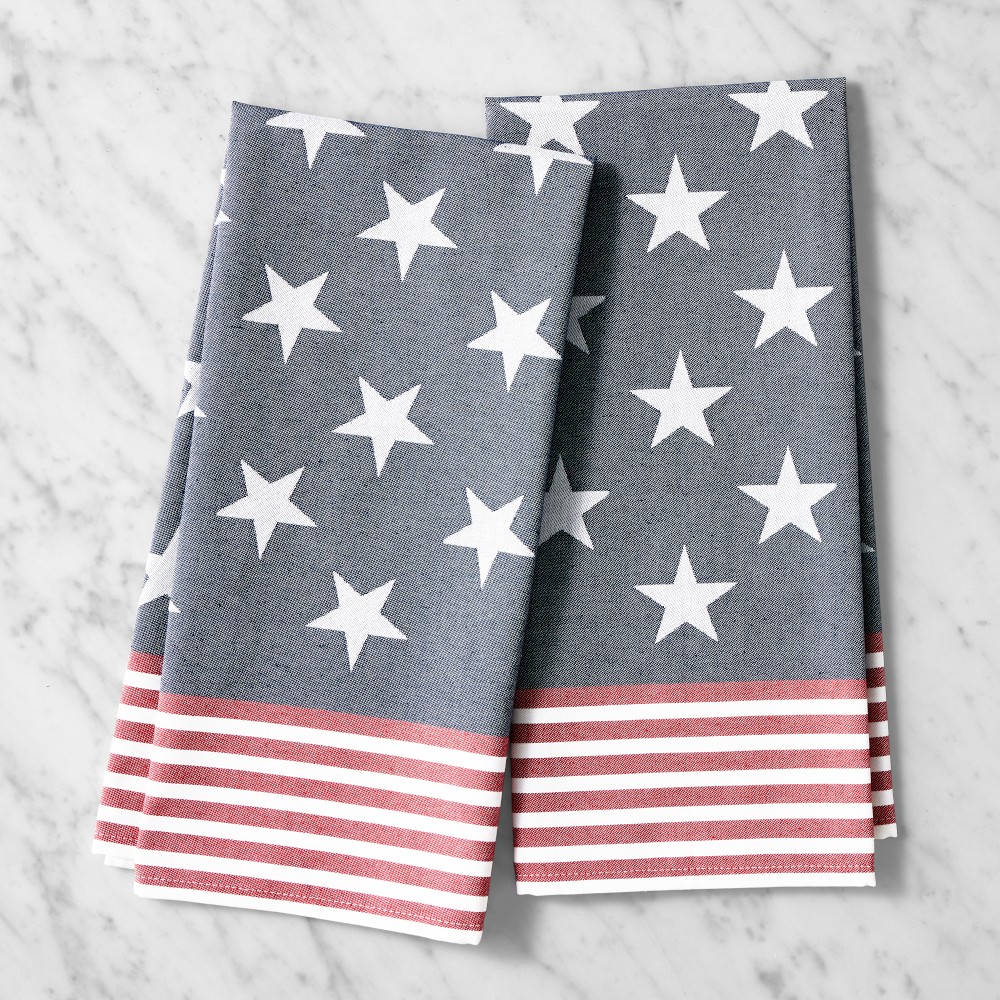 Flag Jacquard Towels, Set of 2 - Set of 2