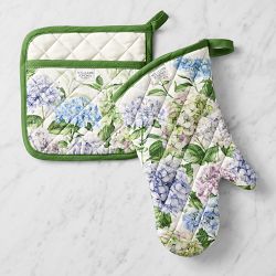 Hydrangea Oven Mitt & Potholder Set